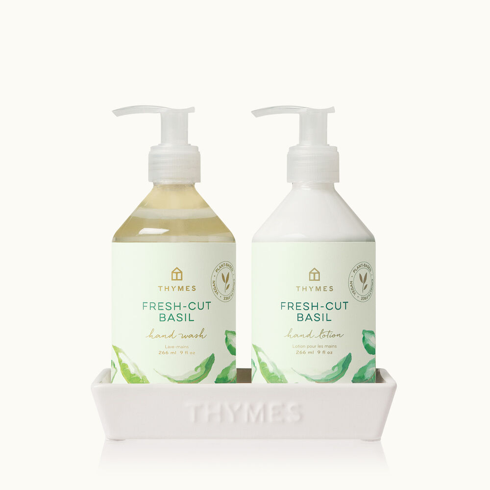 Fresh-cut Sink Set includes Hand Wash and Hand Lotion with Decorative Ceramic Sink Caddy image number 0